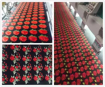 1 Kom. Top Zakrpe Crvene Ruže Cvijeće Krpa 3D Naljepnica Vez Motiv Oblog sa šljokicama Ikonu Djeca Žene Odjeća DIY Krpa