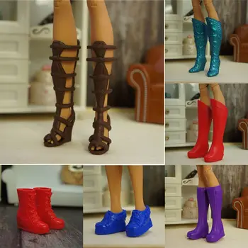 1 Par lutaka cipele Trendy ženske lutkarske čizme pogodan za noge Duljina 34 cm, Pribor za lutke Likova Plastične lutke Šarene čizme sa dugim koljena