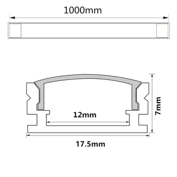 10-20 KOM. DHL 1 m led traka aluminijski profil za 5050 5730 tvrd led traka led kućište aluminijsko kućište kanala sa bočni poklopac