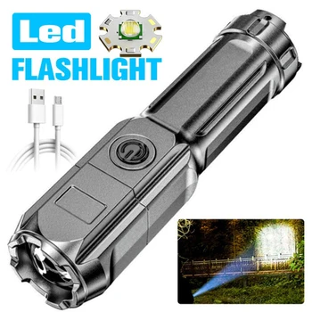 2,3 Kit T6 LED Svjetiljka USB Punjiva Skalabilne Jaka Svijetla Baklja Vodootporan Taktička Svjetiljka Za Kampiranje Planinarenje Ribolov