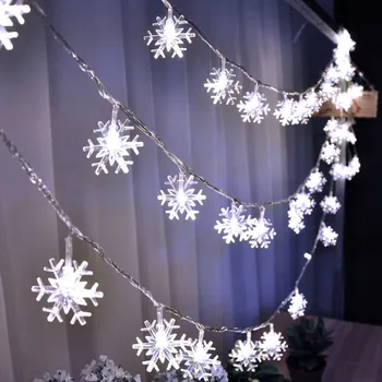 2 M 10 led Vijencima Božićna Svjetla Pahuljica Гирлянда Zavjese za Uređenje spavaće sobe Home Odmor Božićno Drvce Nevjerojatan Dekor #40