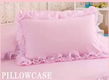 2 kom. Korejski stil cvjetne čipke jastučnicu Bijela/plava/Ljubičasta Standardni Jastučnicu za djevojčice jednobojnu Princeza posteljinu i Jastučnicu 48x74 cm