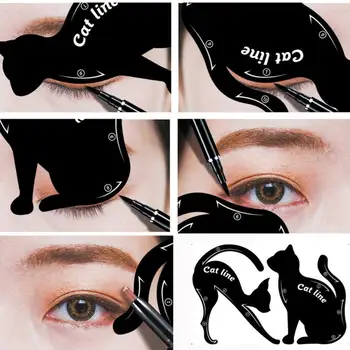 2 komada Žena Mačka Line Pro je Alat Za Šminkanje Očiju Olovka Za Oči Matrice Predložak Pogon Model