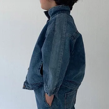 2021 Moda jesen dječje traper jakna za male dječake i djevojčice Prati pale patchwork odjeća u korejskom stilu Ковбойское dječja kaput