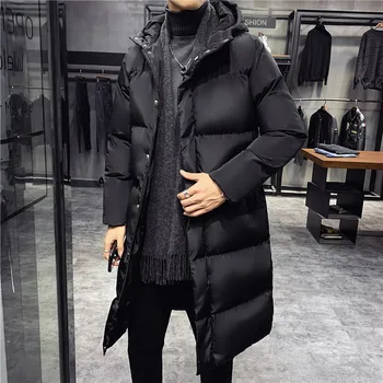 2021 Nove zimske jakne za muškarce s kapuljačom Svakodnevne Duge dolje jakne su Debele tople Parkovi Nova muška odjeća Zimski kaputi Slim Fit