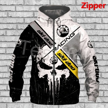 2021 Unisex Svakodnevni Hip-hop Sportska odjeća Sty 3d Ispis Nova moda Muška Majica s kapuljačom Individualnost Jakna zip Motocikl