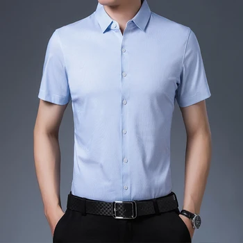 2021 nova ljetna košulja s kratkim rukavima i lapels, gospodo poslovne košulje kratkih rukava zde1152