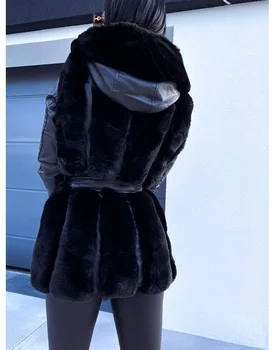 2021 novi modni ženski kaput ženski pojas s kapuljačom monotono kožna jakna zip zima toplo pamučna jakna