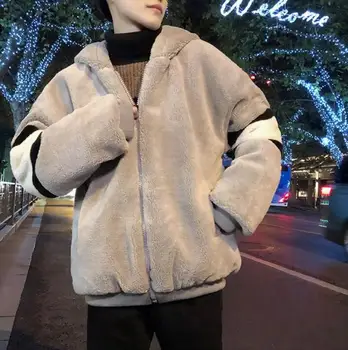 2021 pamučna jakna od ovčje vune muški kaput korejski moda lijep plus baršun soft slobodna student svakodnevni pamučna jakna za muškarce