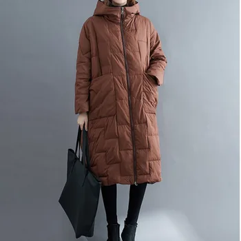 2022 Nova dolje pamučna jakna Zimski kaputi Vintage ženska odjeća slobodnog rez veličine Toplo tanke duge parkovi postavljena jakna s kapuljačom 113c