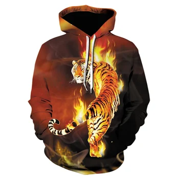 2022 Novi Tiger 3D ispis Sportska majica sa kapuljačom Muška i ženska Casual moda Sportski Džemper sa kapuljačom u stilu Харадзюку