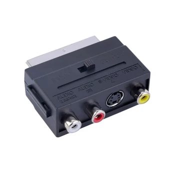 21Pin SCART u 3RCA Adapter je Pretvarač za PS4 W-i-i i DVD Box RGB Scart na Kompozitni RCA i S-Video AV TV Audio za Microsoft Xbox