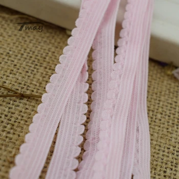 #235 Svijetlo roza guma 8 metara/lot cvjetne čipke završiti Širine 9 mm Elastična cvjetne čipke traka Traka Traka za kosu DIY Šivanje Dječjih vrpce za kosu