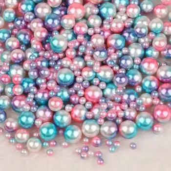 3/4/5/6/8 mm Gradijenata Sirena Cijele Akril ABS Imitacija Bisera Perle, Perle za Izradu Nakita Nail DIY Obrt Ukras