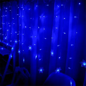 3,5 M LED Icicles Gudačkih Svjetiljke Božićne Vijence Pahuljica Nevjerojatan Svjetla 8 Načina Zavjese Prozora Lampa Za Zurke Svadbena Dekoracija
