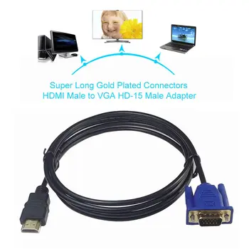 3/5 m Pozlaćeni Konektori HDMI-kompatibilni Priključak za VGA HD-15 Muški Kabel-ac prilagodnik izmjeničnog napona Kabel za DVD HDTV Pouzdan