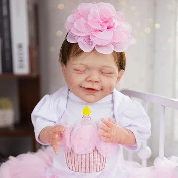 49 CM Bebe Pomlađuje Lutke Travanj Spavanje Novorođenog Silikonska Tkanina Za Tijelo Pomlađuje Igračke Bebe Baby Darove za rođendan Bonecas
