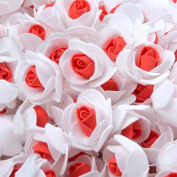 50 KOM. Poliuretanske pjene Umjetna glava cvijeta ruže Ručno DIY Vjenčanje Dekoracije kuće DIY Scrapbooking Dual boji Lažni cvijeće Obrt