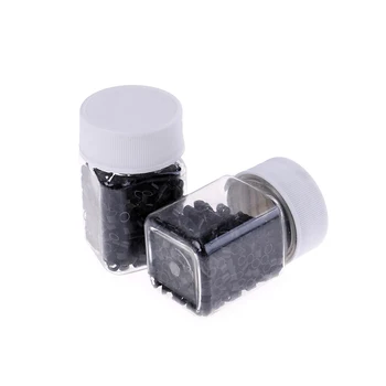 500шт 4.0*3.0*3.0 mm Crna Aluminij Rupu S silikonske obloge Microbeads Cijevi za izgradnju Kose Microbeads Cijevi Perle