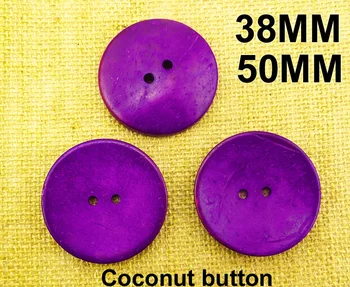 5PCS 38 mm/50 mm Ljubičasta kokos gumb ukras cijele šivaći pribor odjeća, čizme i kaput marke kopča hbk-071
