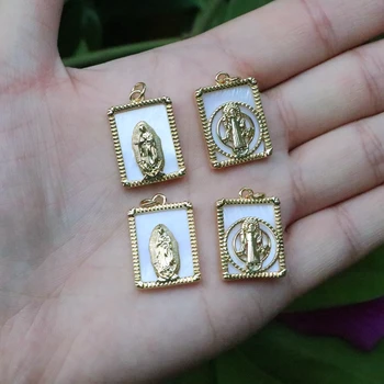 5pcs Moderan i jednostavan pozlaćena prikladniji mesinga privjesak Religija Kvadratnom stil svakodnevno nakit ogrlica