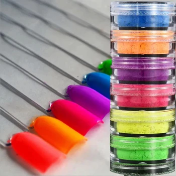 6 boja/multi-miks neonske mat puder za sjenilo mineralna paleta sjenila za oči sa šljokicama lako se nanosi vodootporne u prahu za doba za nokte