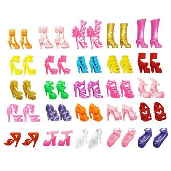 60 Pari Cipela Modne mješoviti Sandale na visoku petu Papuče Lutka Šarene Pribor Haljina Odjeća za lutke Barbie, Djevojke Igraju DIY T