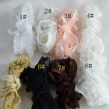 #919 Crna Bijela Ružičasta Royal Plava Žuta DIY Elastična gaza s ukrašen Držači Pribor za odjeću Elastična Čipka