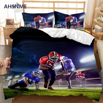 AHSNME Igre Američki nogomet Komplet posteljina s po cijeloj površini Deka za kralja i Kraljicu Veličina tržišta može se konfigurirati predložak posteljinu