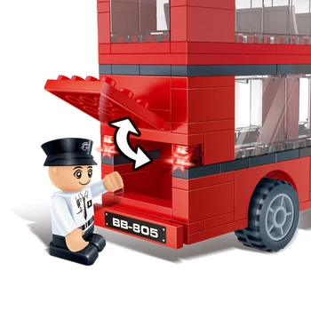 BanBao MOC Gradski Autobus Automobil Eexpert Izletnički Decker Bus Figurice Model Gradivni Blokovi, Igračke Za Djecu, Poklone 412 kom.