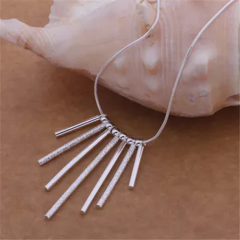 Besplatna dostava Popularna moda srebrne boje Europski stil šarm sedam stupova privjesak ogrlica kvalitetan nakit N094 Kinsle