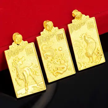 Bok! unisex Topla 24-каратная zlatni privjesak kineskog zodijaka muška ovjes klasični ženski nakit poklon za očev dan