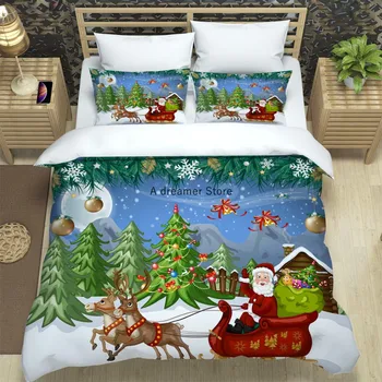 Božićni Hobotnica Djed Mraz Print Deka za Odrasle, Djecu Komplet posteljina s наволочкой Dekor Deka King Twin Size