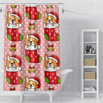Božićni Zavjese za kadu Home Dekor Medvjed Snjegović Djed Mraz Vodootporne Zavjesa za tuš Zavjese za kupaonicu
