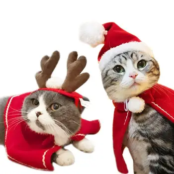 Božićno Kućna mačka Pas Šešir Djeda Mraza za Božić Šal Božić Novu Godinu Plišani šešir Večernje Uređenje za dom Kape za pse Artikli
