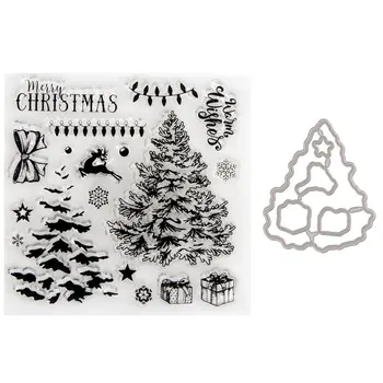 Božićno drvce Prozirne poštanske Marke i marke za rezanje metala za DIY Scrapbooking, izrada čestitki, Ukrasa programa photo gallery, Novi brand