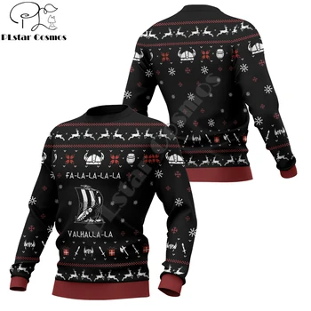 Božićno tetovaža Викинга 3D sve više s po cijeloj površini Muška jesenski majica sa kapuljačom Unisex Casual pulover Ulica jakna Sport odijela DK264