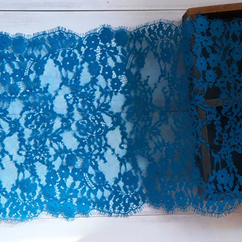 Cindylaceshow 3 metra Širine 23,5 cm Trepavice Plava cvjetne čipke Uređenje cvjetne čipke Traka Ukras Obrt Šivanje Čipke Za Vjenčanje Ukras