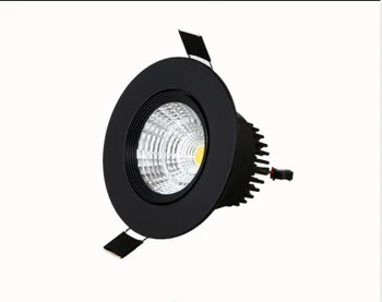 Crno bijeli COB led projektor, stropni lampa AC85-265V 5 W 7 W 9 W 10 W 12 W cijele led panel lampa aluminijski ugrađivanja zatamnjen 110 220