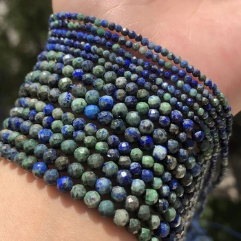 Cut-Perle od prirodnog kamena, Feniks lapis lazuli Male Sitne perle za izradu nakita DIY Tanka narukvica za žene 2 3 4 mm 15 cm