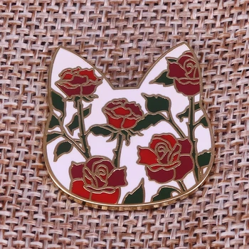 Cvijet pin za лацкана mačke za poklon životinju Ikonu sa mačića Эмалевый pin