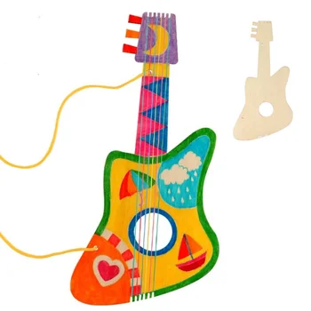 DIY Dječji Mini-igračke za gitare Ručne izrade Djeca Gitara slikarstvo dječje ukulele Dječji vrtić Obrt tutoriali Igračka za rano obrazovanje