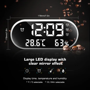 Digitalni led zaslon Temperatura Vlažnost Alarm 24/12 sata Banka hrane Prijenosni Punjač za mobilni telefon USB Ručni sat