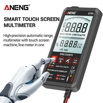 Digitalni multimetar (dmm) ANENG 618A Profesionalni Smart Touch Analogni DC True RMS Automatski Tester Tranzistor Kondenzator NCV Nebo Mjerač