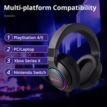 [Dobar asistent za igre] 2021 Nova gaming slušalice Tronsmart Sparkle Virtual 7.1 sa RGB led, Računalo s USB priključkom, Laptop