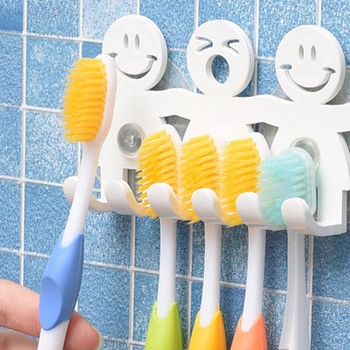 Držač četkica za Zube Zidni Utikač 5-Smjerna Slatka Crtani Osmijeh Setovi za kupatilo