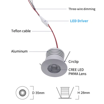 EtrnLED Led Mini-Reflektore S podesivim Svjetlinu 12 vdc Ugrađivanja Stropna Svjetiljka Unutrašnjost Malu Mrlju Glavni Izlog Stalak Visoke Svjetline 4 W