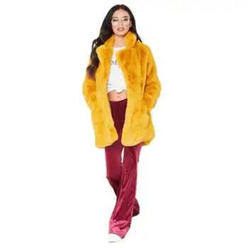 Europska i američka nova moda elegantne ženske duge slobodne vuna mekana zec kosa kaput od umjetnog krzna 3XL,4XL bijela,roza,žuta,crna,crvena