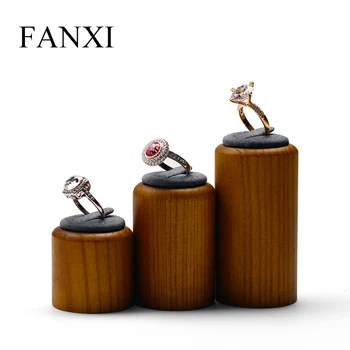 FANXI 3 kom./compl. Nakit kit Set za demonstracije Okruglih prstenova Držač za nakit od punog drveta Podrška Nakit Nakit stalak izlog