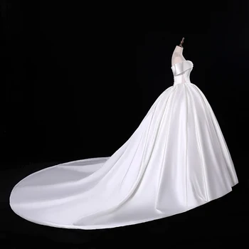 Fansmile 2020 Robe De Mariage Briljantan Атласное loptu haljina Svadben Haljina Vestido De Noiva Plus Size Vjenčanica po mjeri FSM-152T
